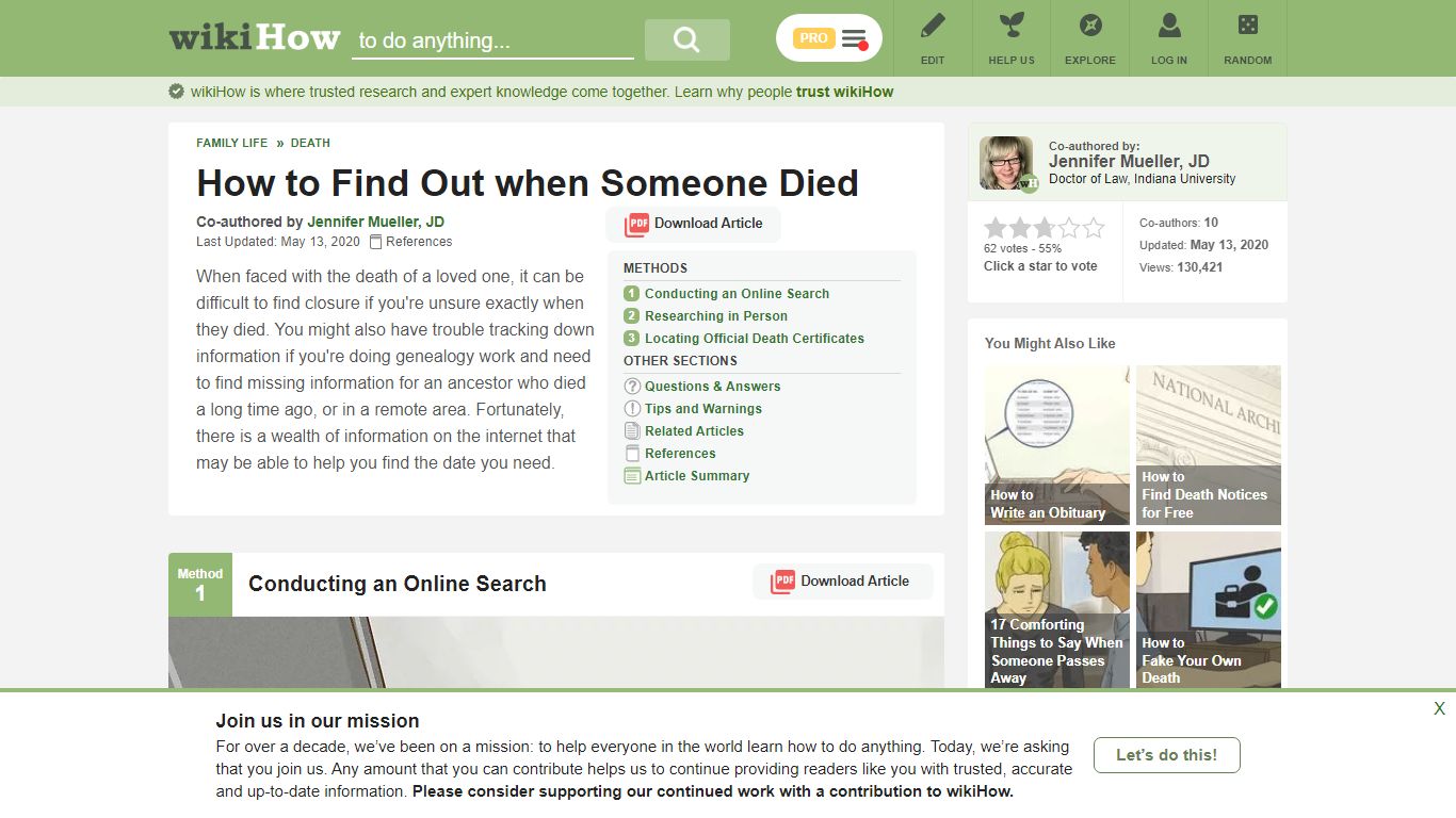 3 Ways to Find Out when Someone Died - wikiHow